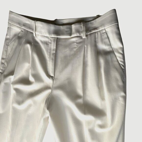 Banana Republic Off-White Barathea Italian Wool Tapered Pant Size 12 Long - Picture 12 of 16